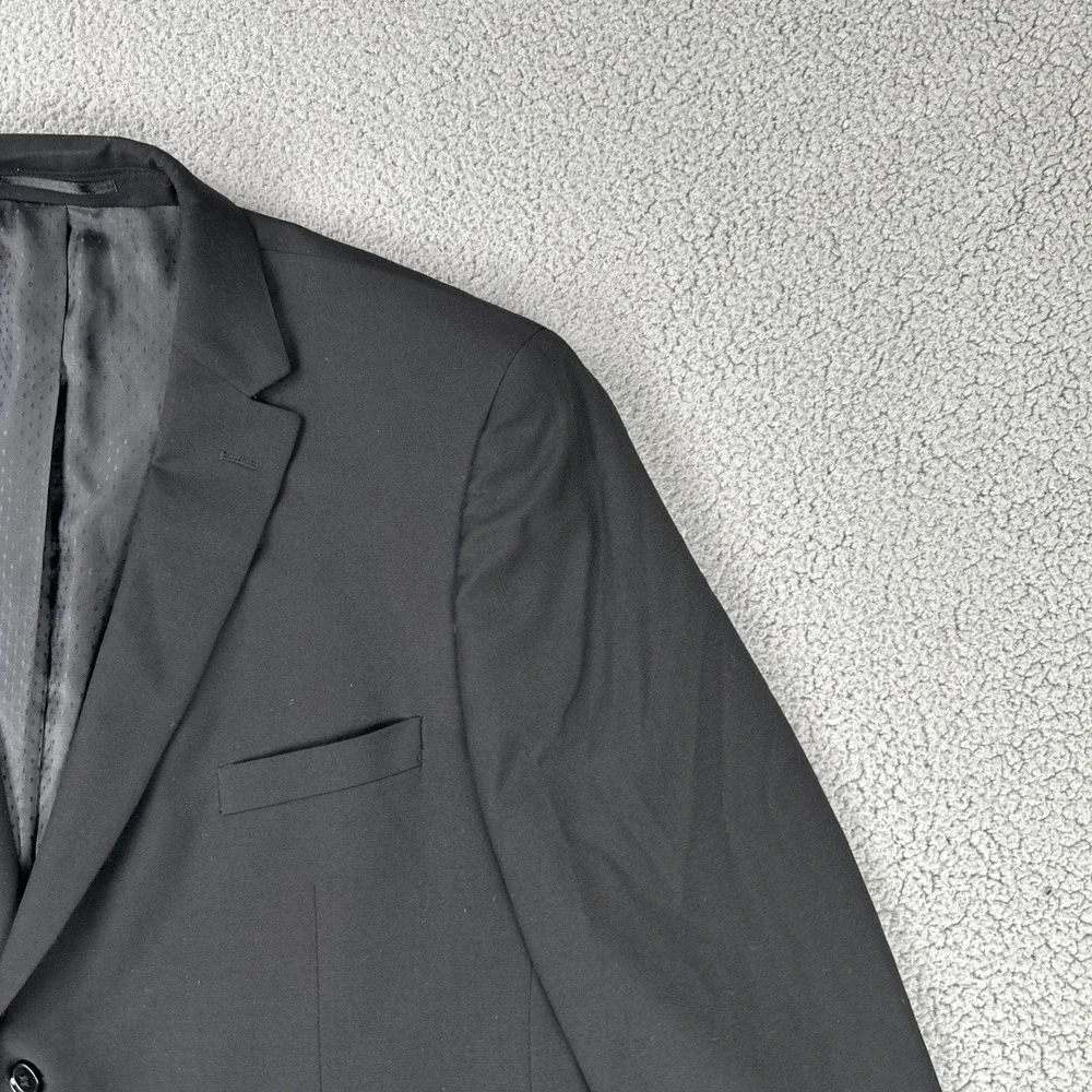 Mantoni Super 140s Wool Blazer Men 50R Black Wrinkle Resistant Suit Jacket Italy
